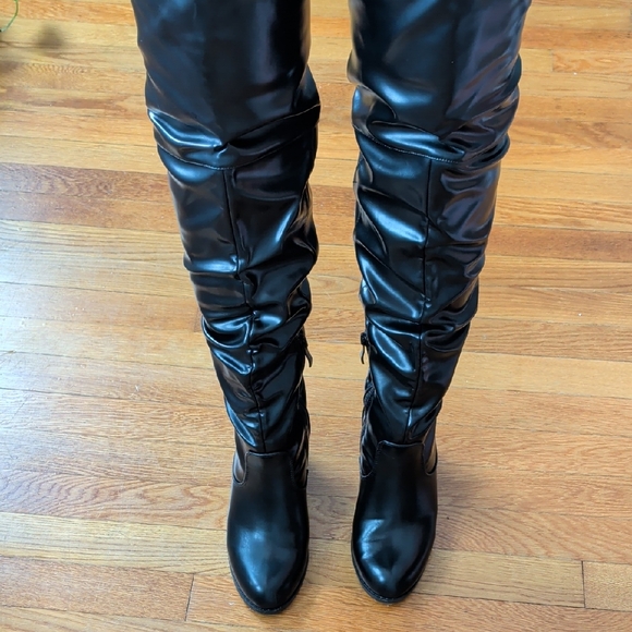 Journee Collection Shoes - Black Over-the-Knee Women's Boots
